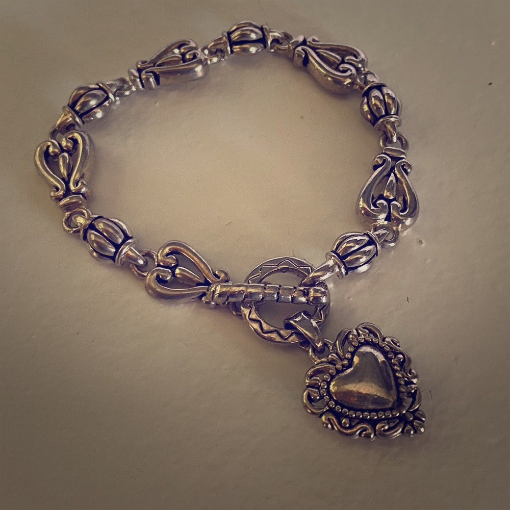 Silver heart charm bracelet